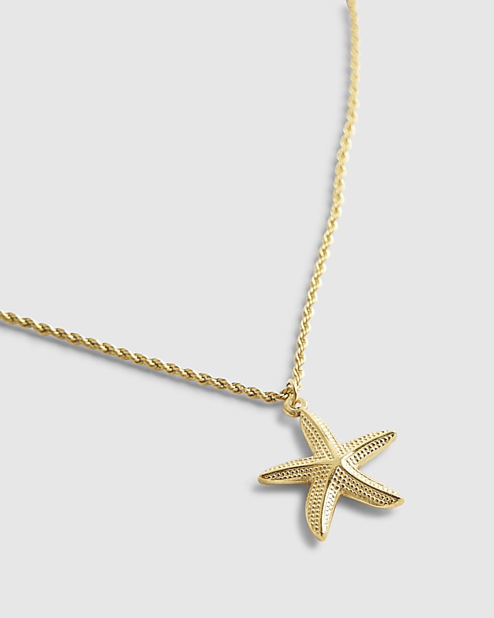 Gold Starfish Pendant Necklace