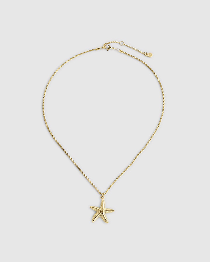Gold Starfish Pendant Necklace
