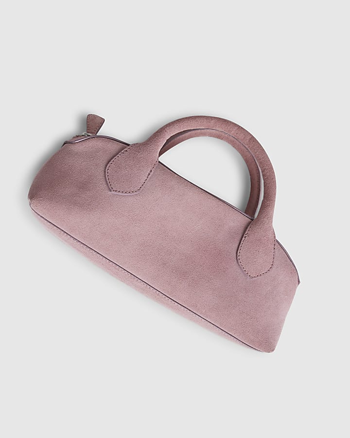 Pink Suede Premium Bowler Bag