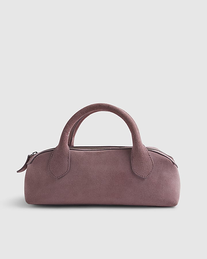 Pink Suede Premium Bowler Bag