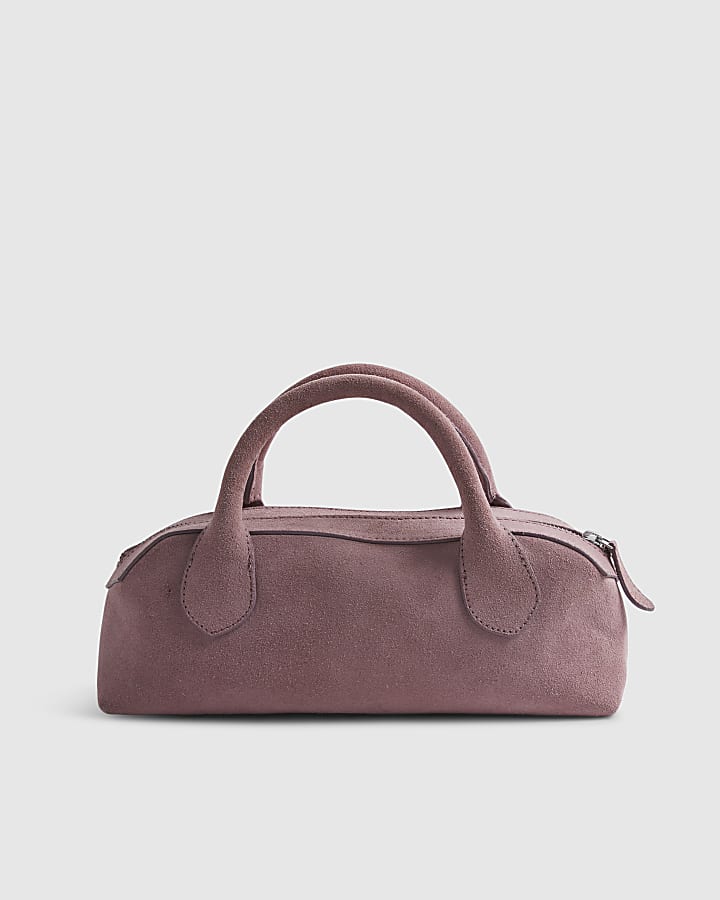 Pink Suede Premium Bowler Bag