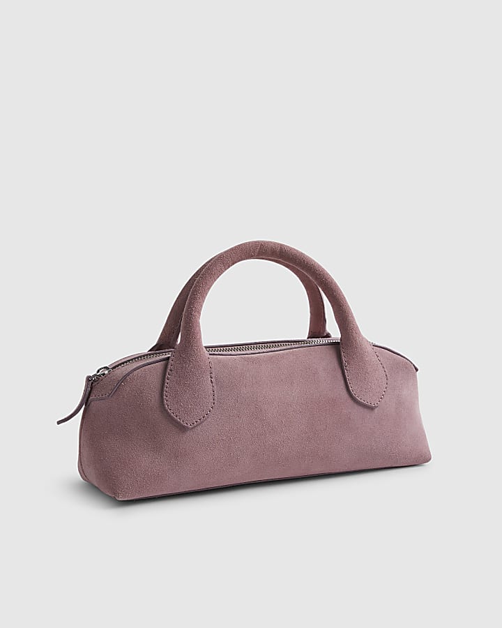 Pink Suede Premium Bowler Bag