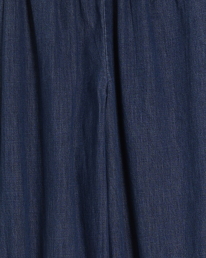 Blue Pull On Cuffed Jeans