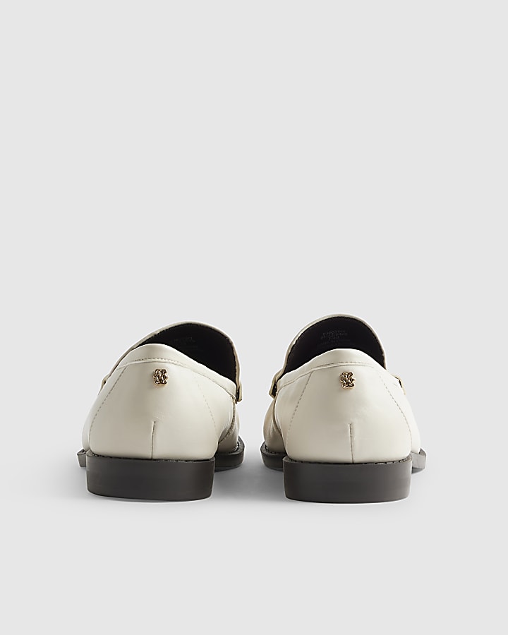 Cream Ruched Loafers