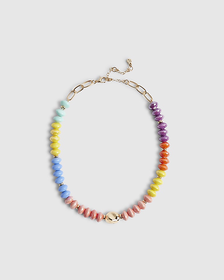 Gold Ceramic Beaded Necklace