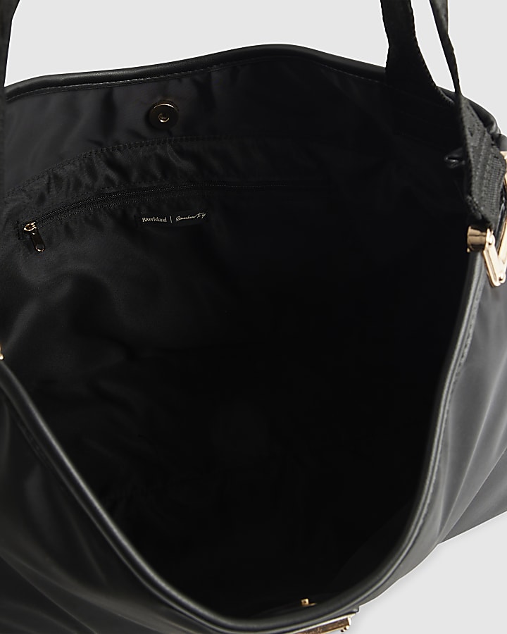 Black Nylon Slouch Shoulder Bag