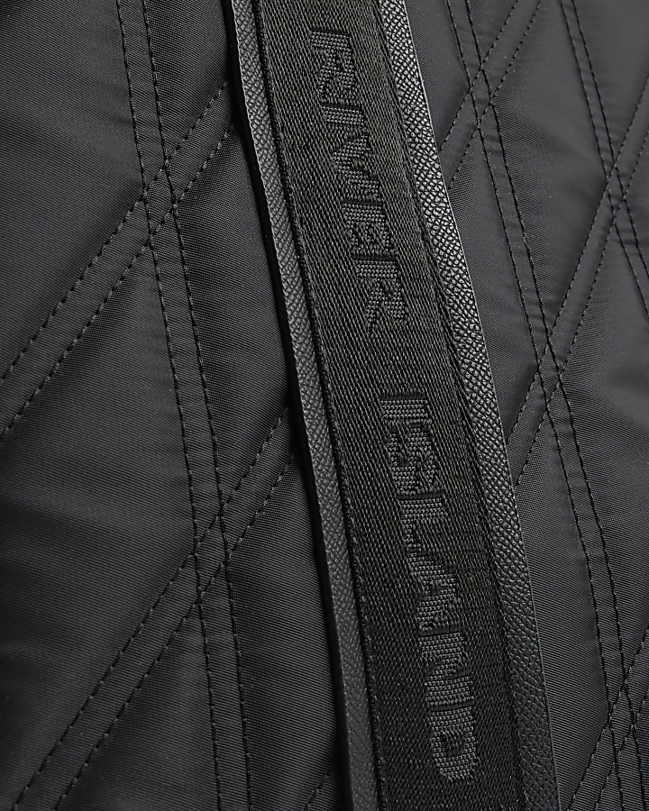 Black Nylon Quilted Shopper Bag