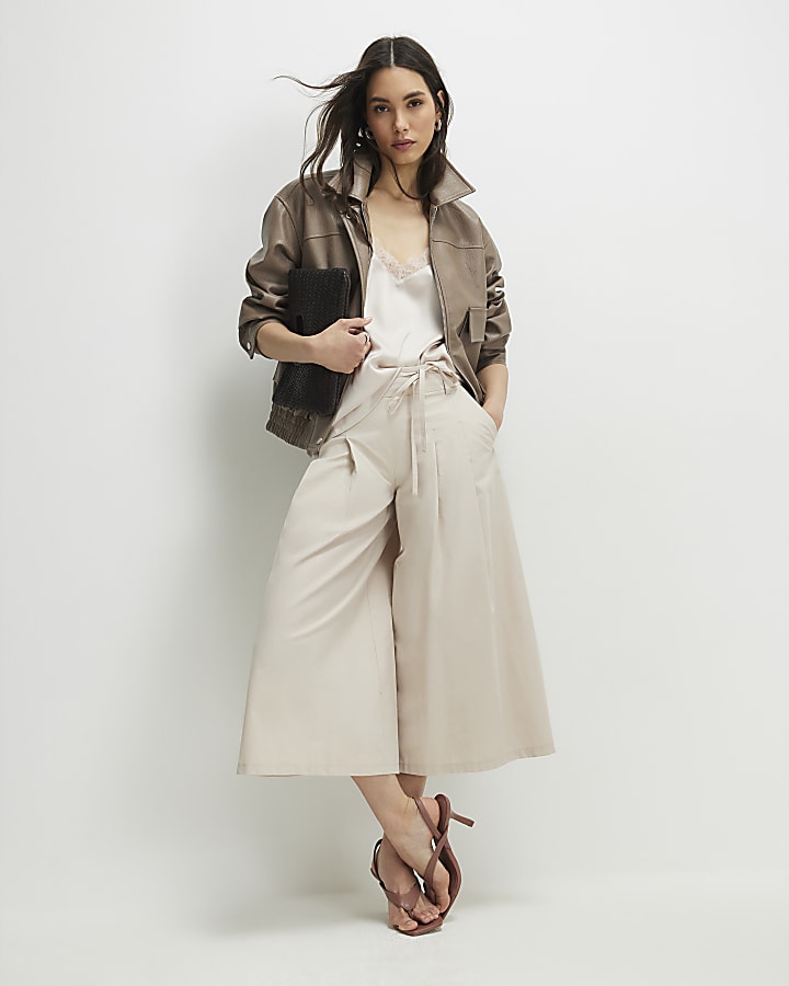Cream Poplin Culottes