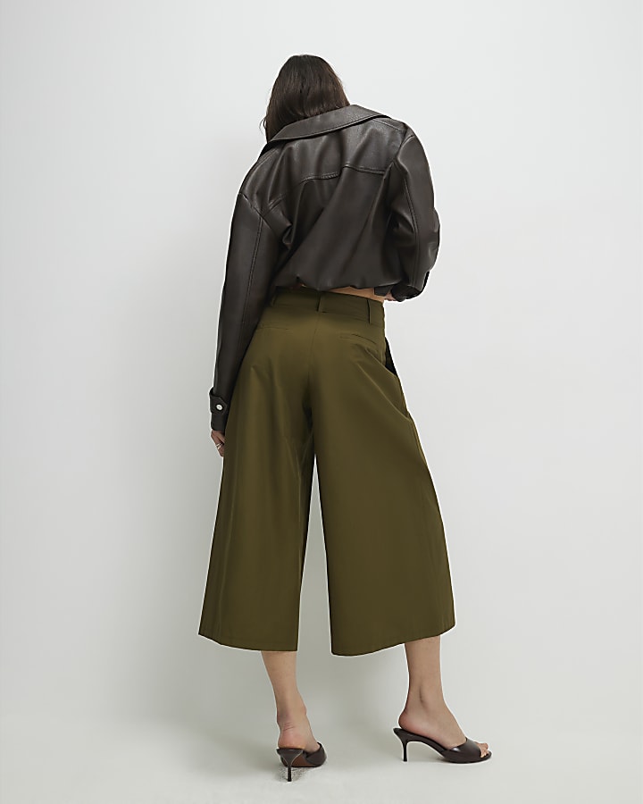 Khaki Poplin Culottes