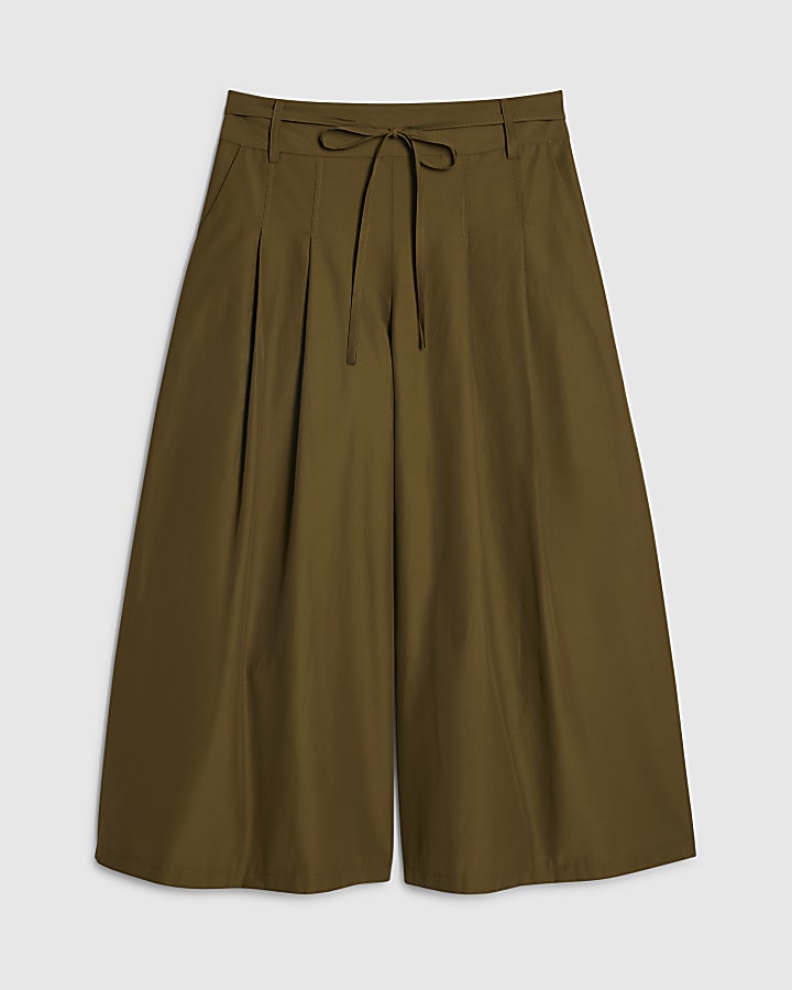 Khaki Poplin Culottes