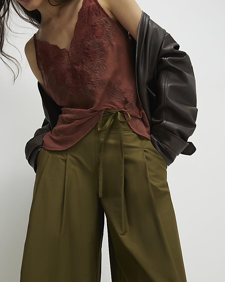 Khaki Poplin Culottes
