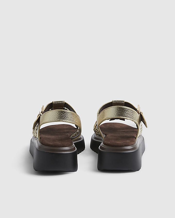 Gold Fisherman Flatform Sandals