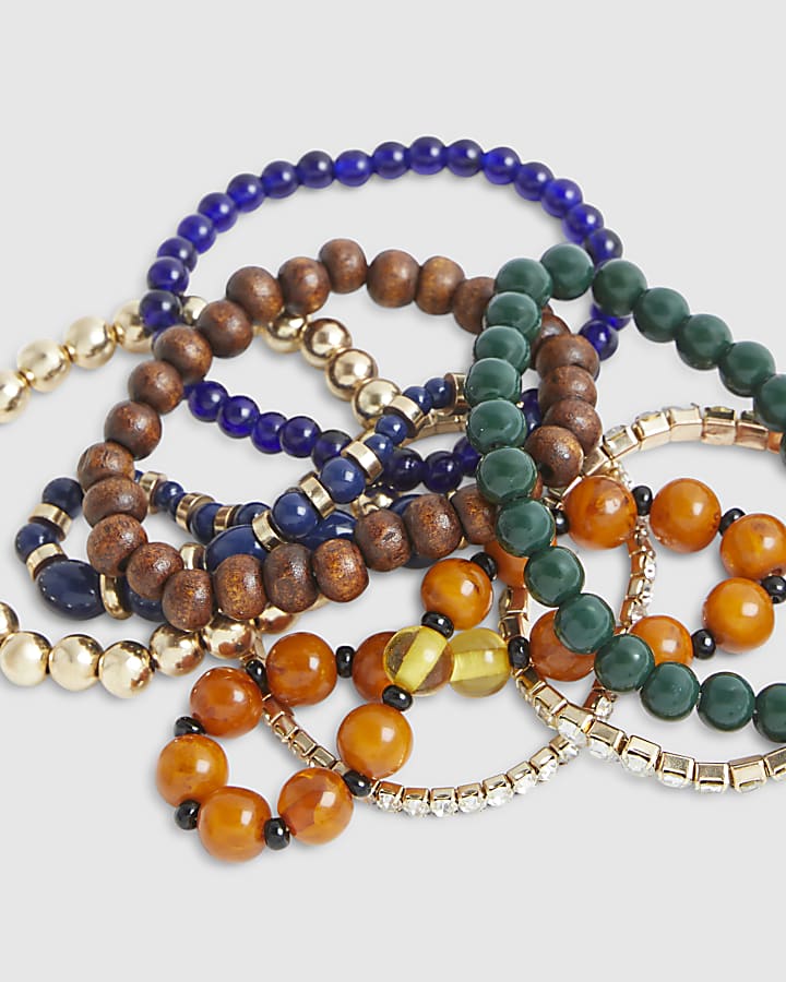 Brown Beaded Bracelet 20 Pack