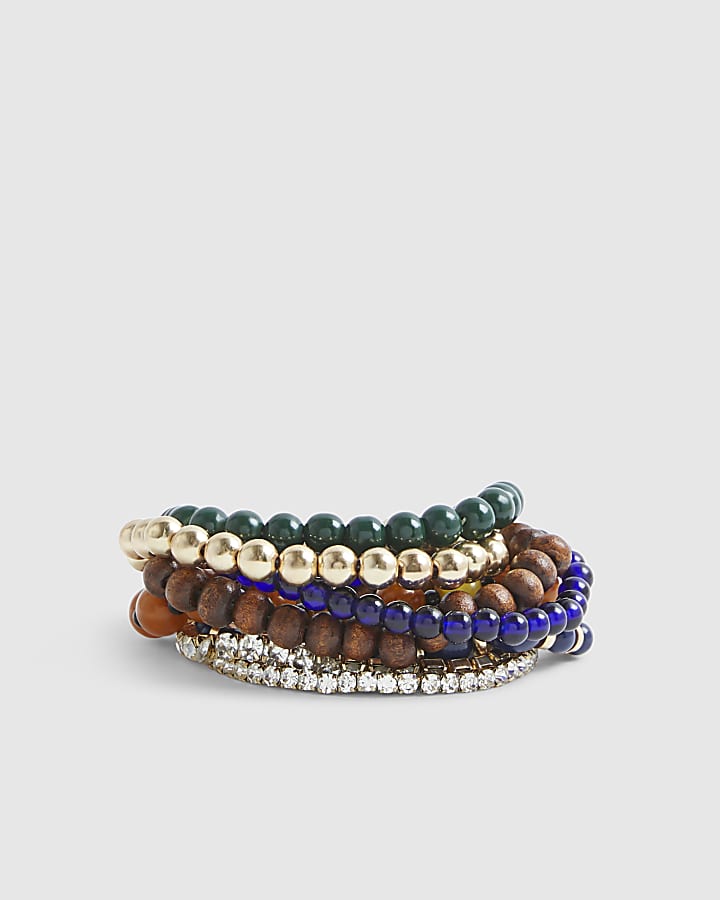 Brown Beaded Bracelet 20 Pack