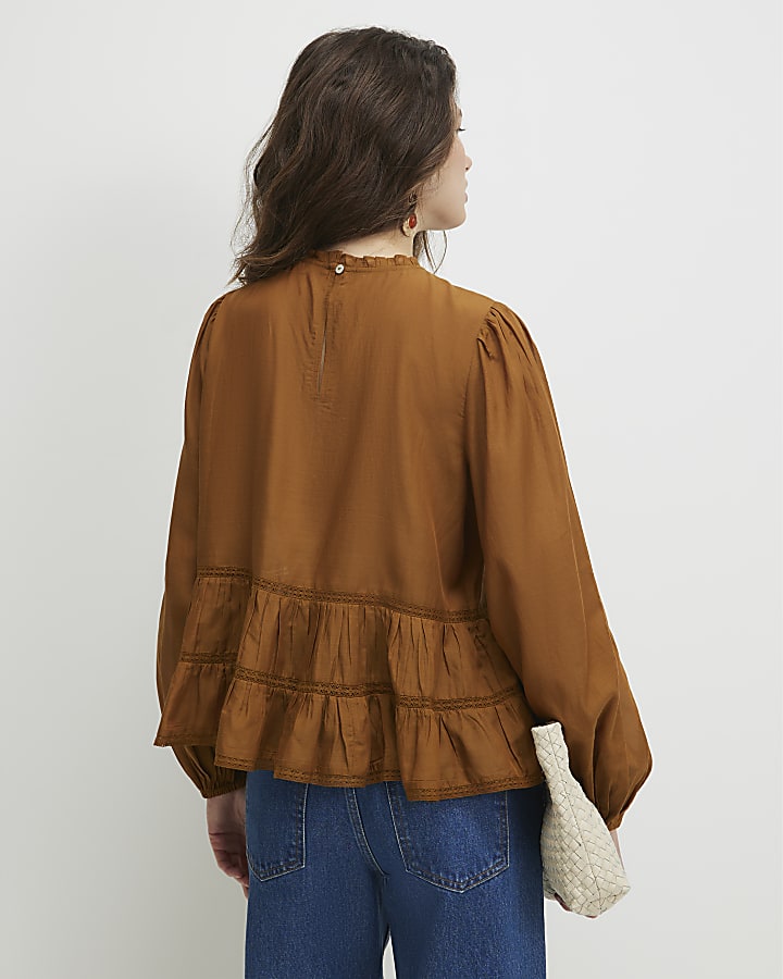 Brown Smock Top