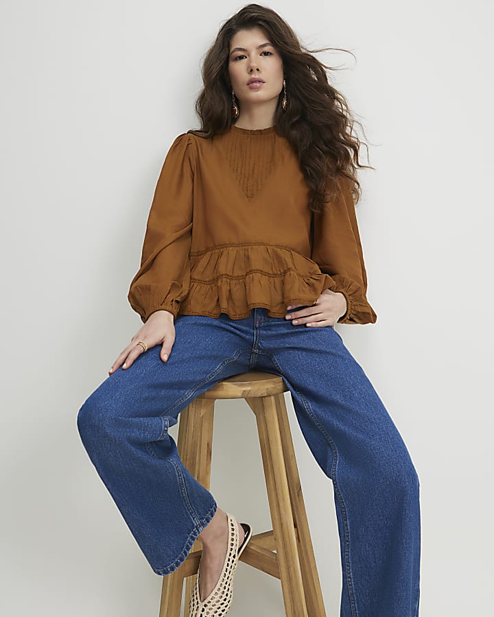 Brown Smock Top
