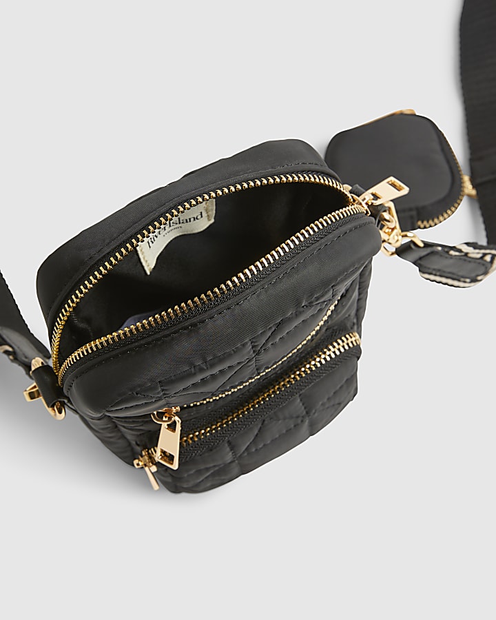 Black Webbing Strap Cross Body Bag