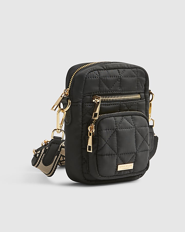 Black Webbing Strap Cross Body Bag