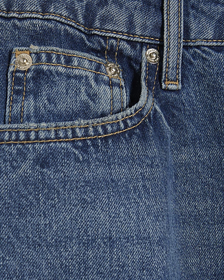 Blue Denim Midi Skirt