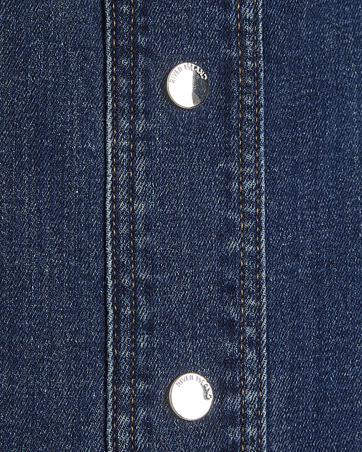 Blue Bodycon Denim Midi Dress