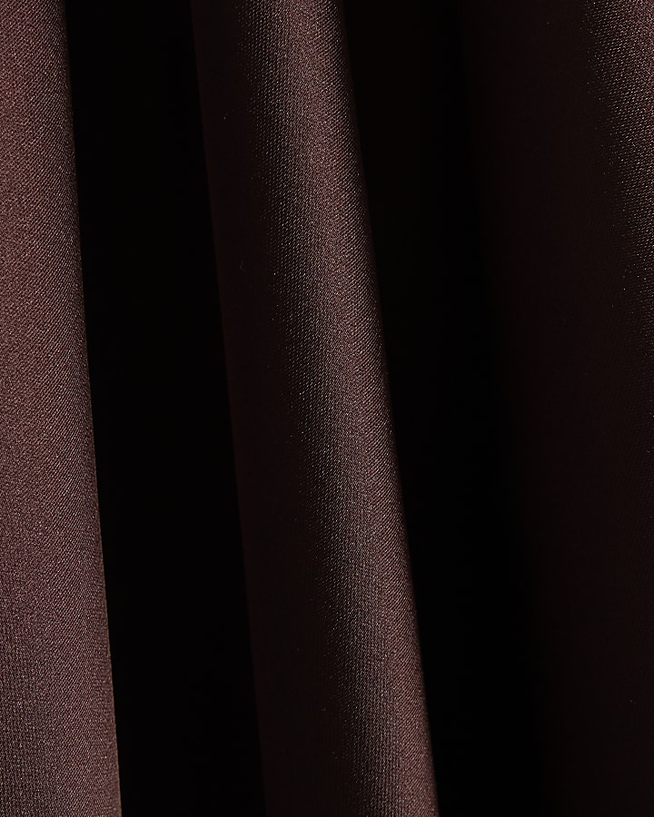 Brown Satin Waterfall Cape