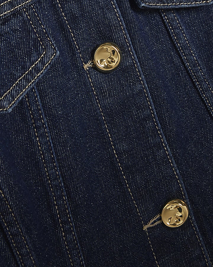 Blue Fitted Denim Dress