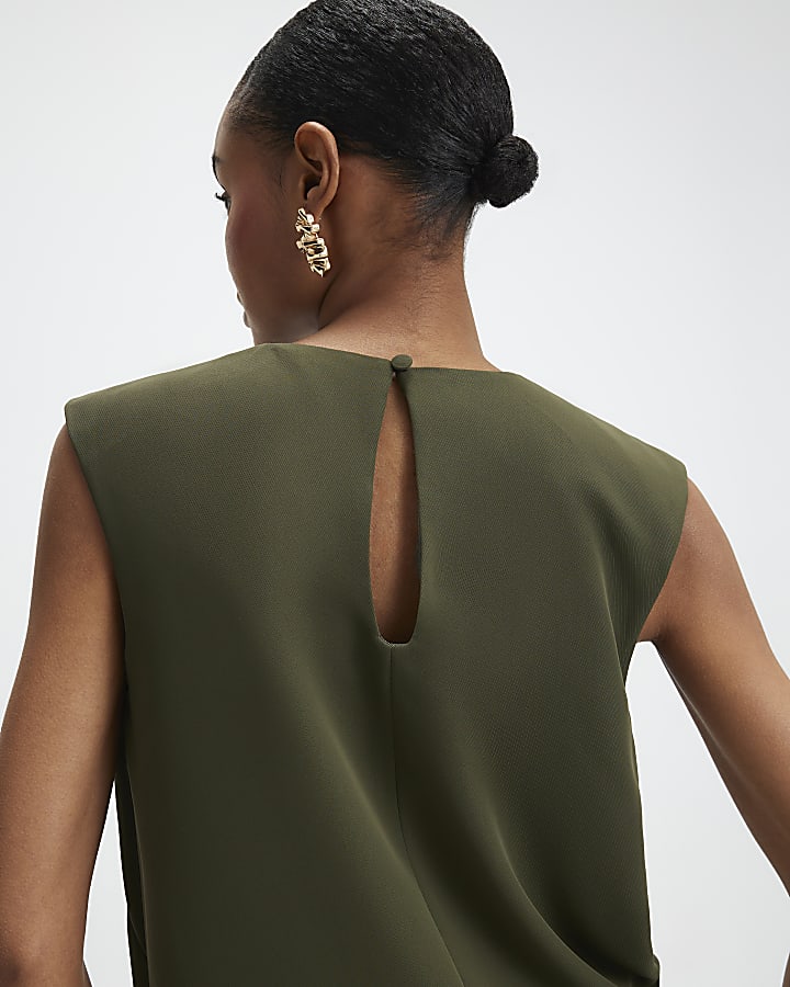 Green Sleeveless Tank Top