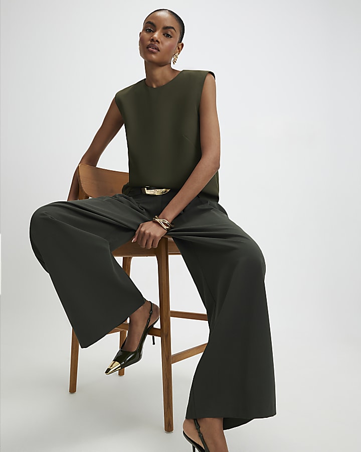 Green Sleeveless Tank Top