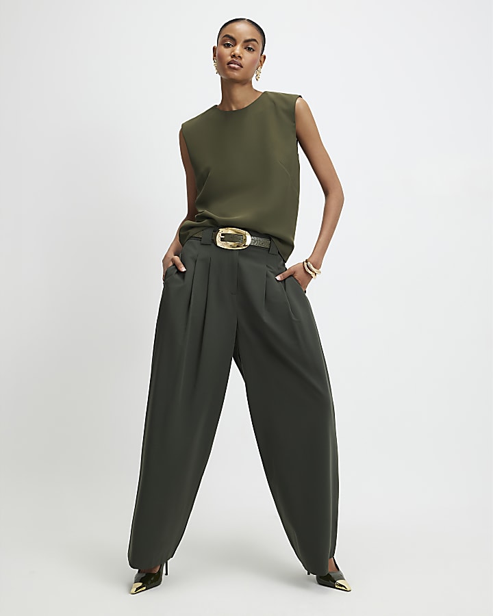 Green Sleeveless Tank Top