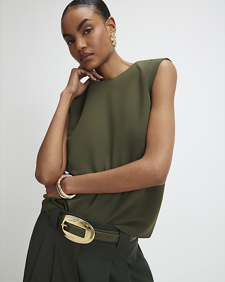 Green Sleeveless Tank Top