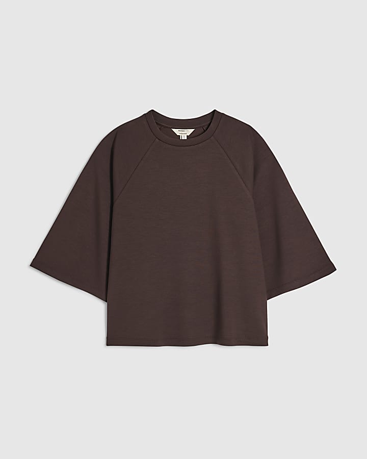 Brown Premium Short Sleeve Raglan Top