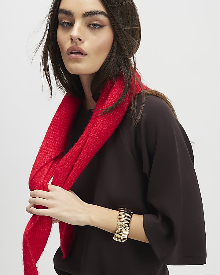 Brown Premium Short Sleeve Raglan Top