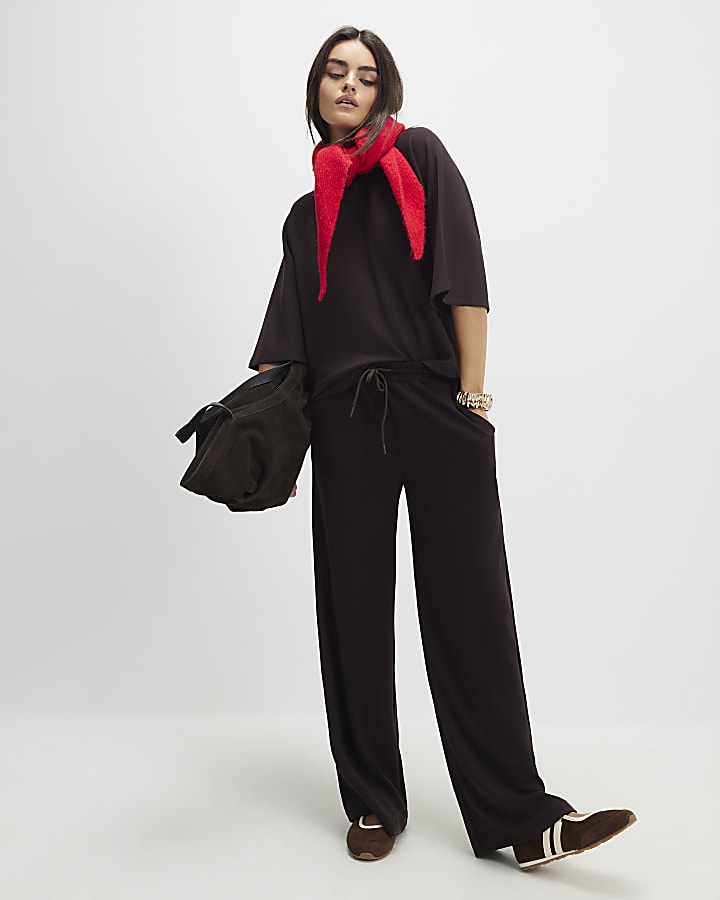 Brown Premium Short Sleeve Raglan Top