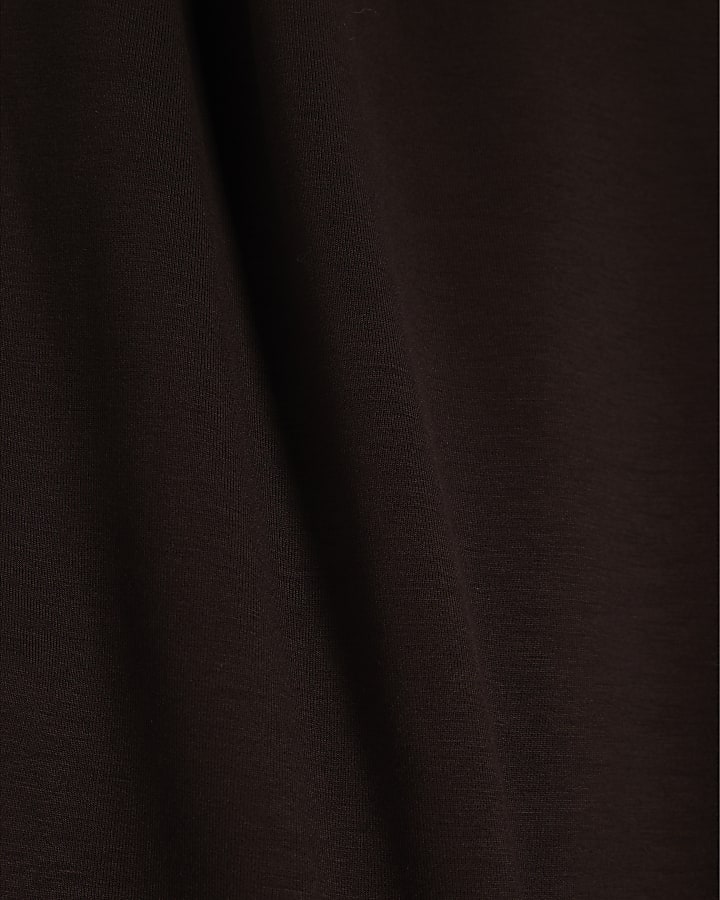 Brown Premium Short Sleeve Bubble Hem Top