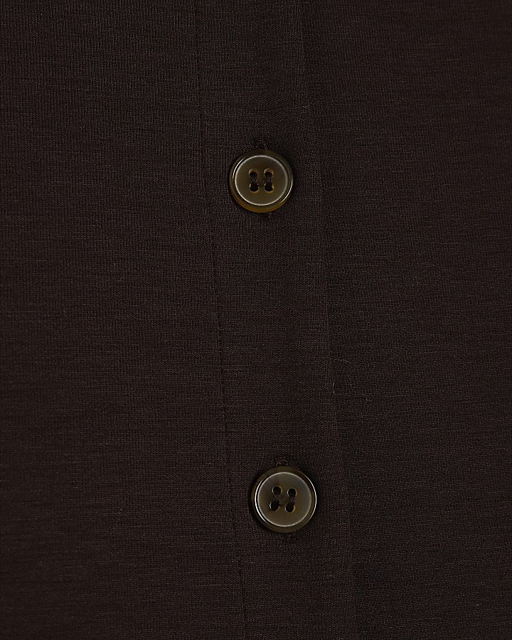 Brown Long Sleeve Premium Button Up Shirt