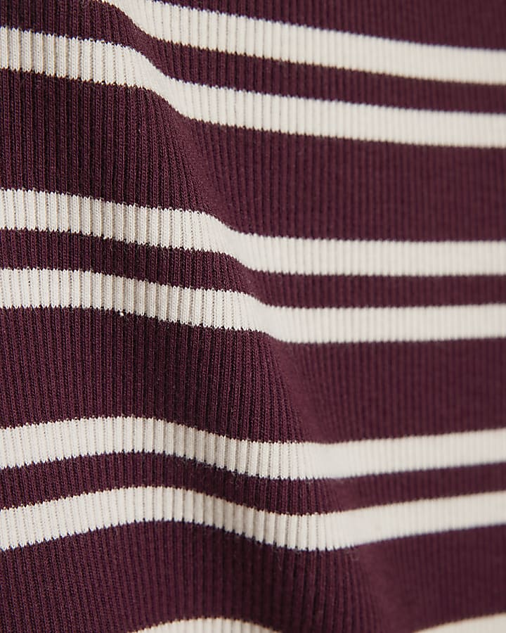 Red Stripe Fitted Rib T-Shirt