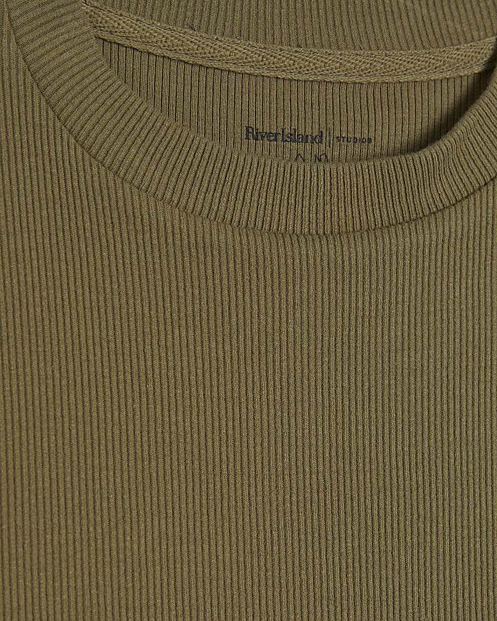 Green Fitted Rib T-Shirt