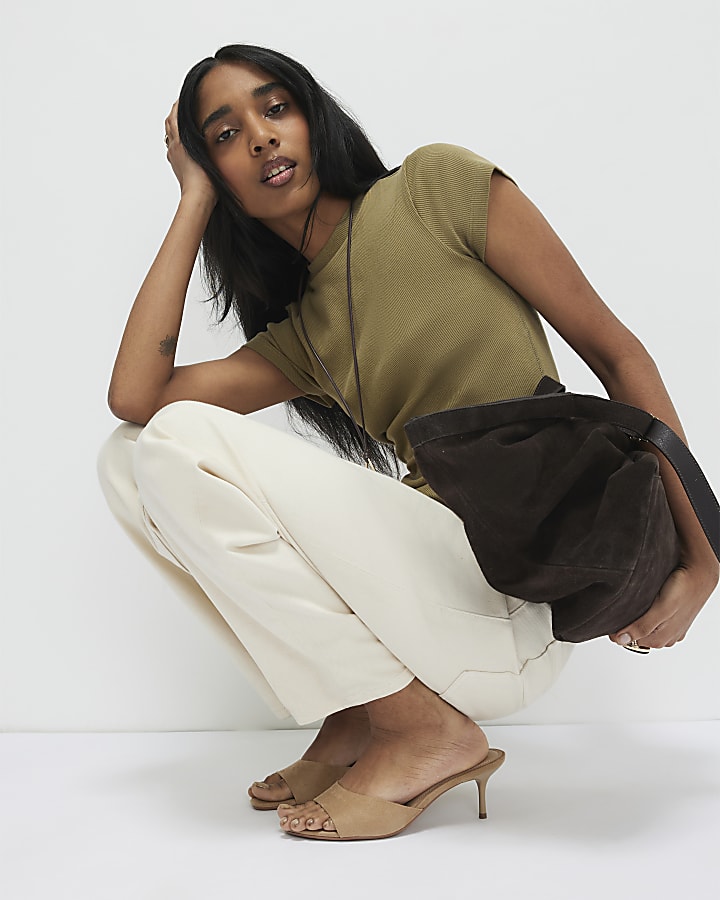 Green Fitted Rib T-Shirt