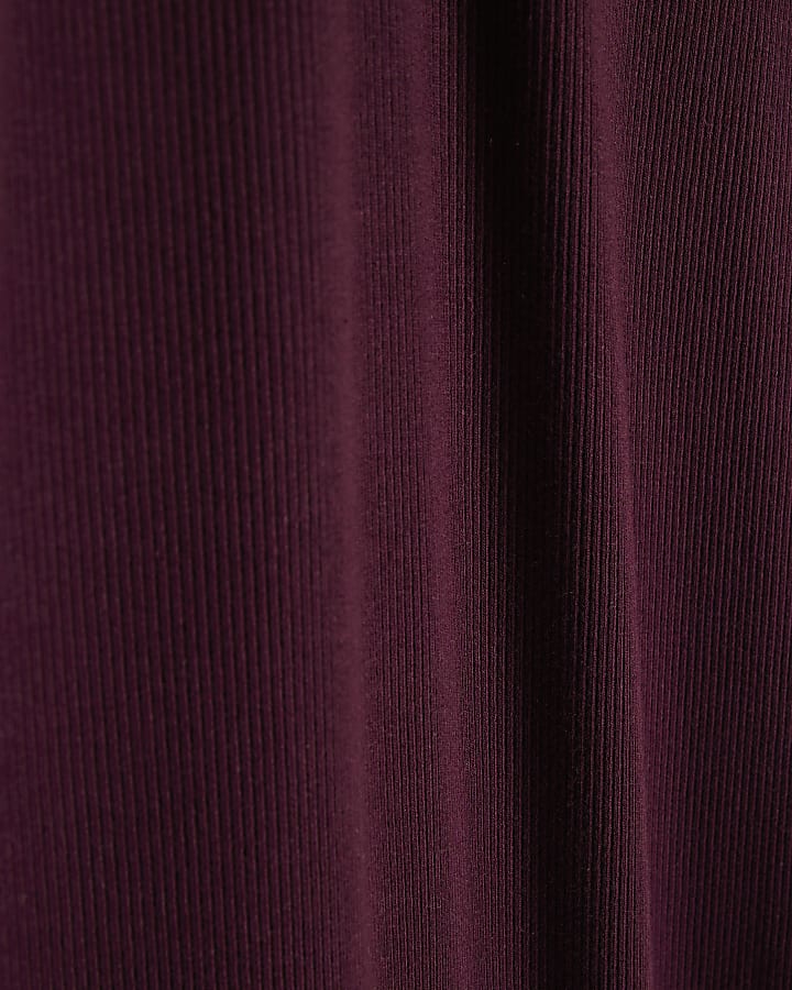 Purple Cotton Blend Cap Sleeve Midi Dress
