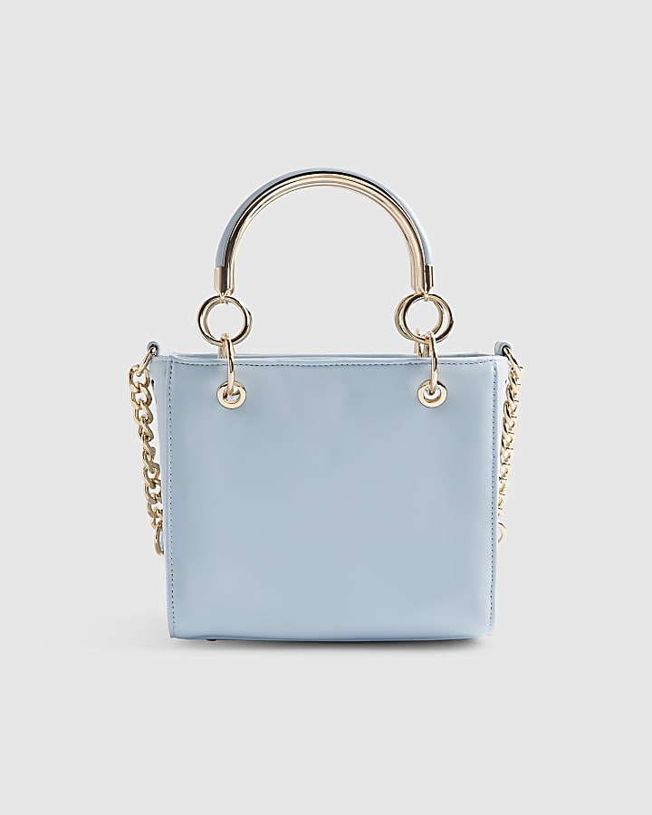 Blue Laser Cut Floral Tote Bag