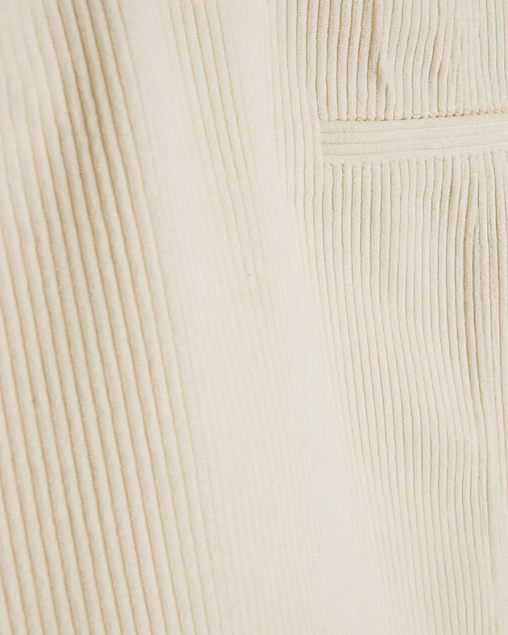 Cream Corduroy Mini Skirt