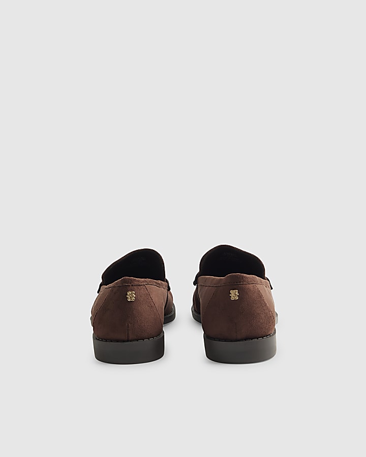 Brown Ruched Loafers
