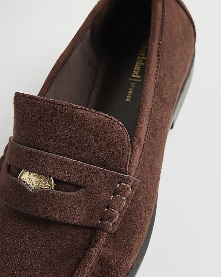 Brown Ruched Loafers