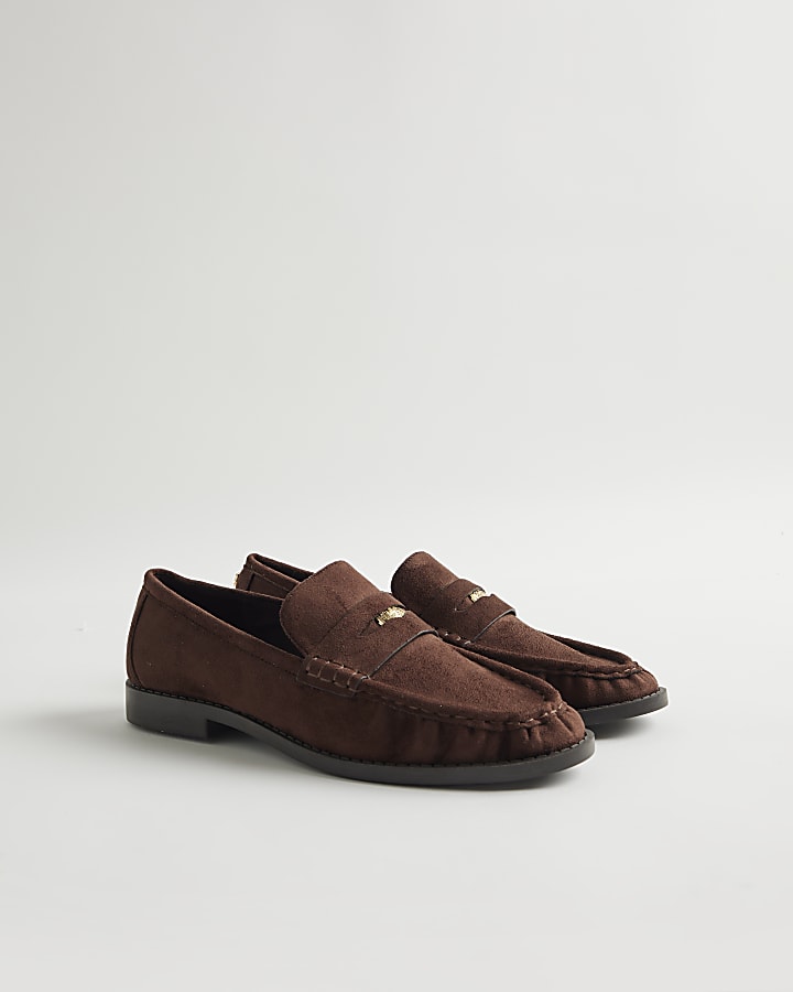 Brown Ruched Loafers