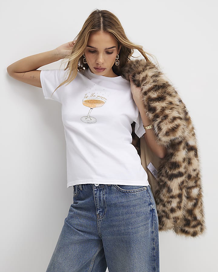 White Short Sleeve Tis The Season T-shirt