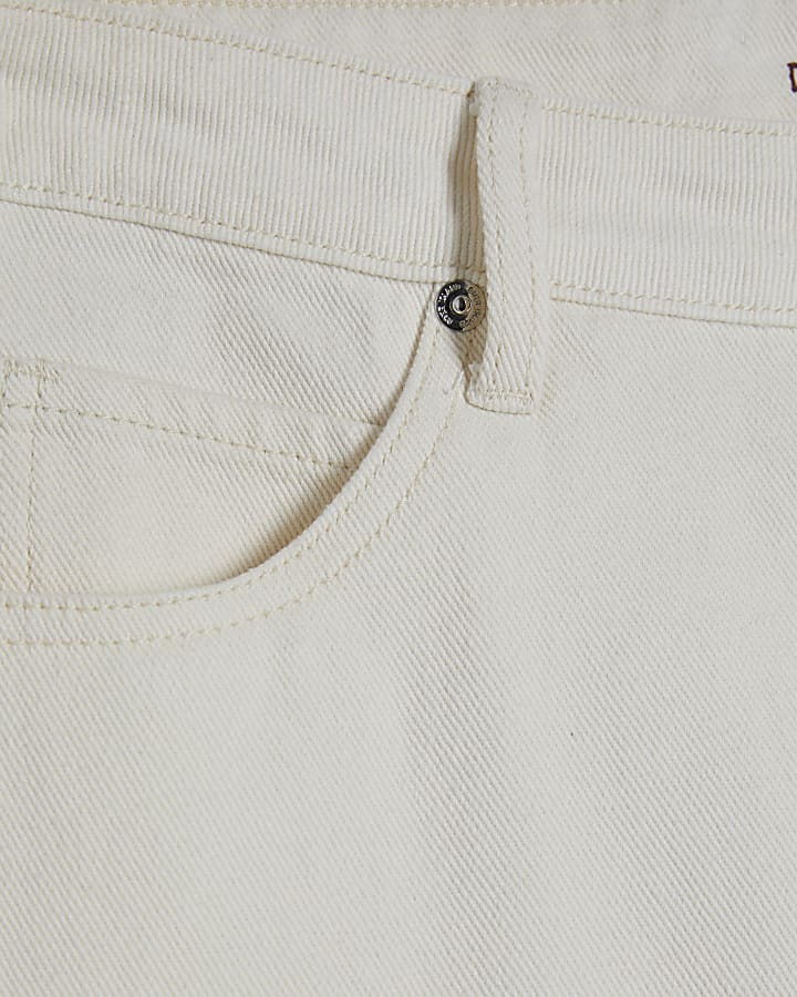 Cream Scallop Edge Mini Skirt