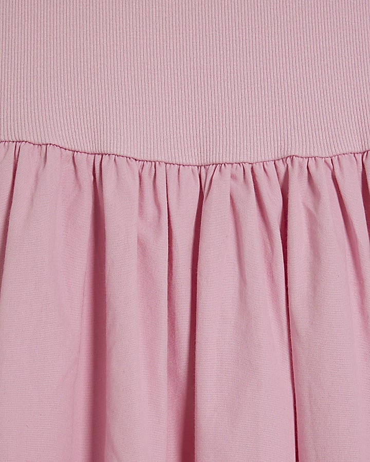 Pink Sleeveless Scallop Hybrid Maxi Dress