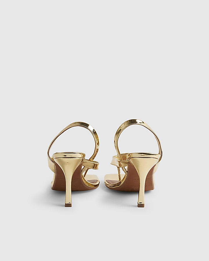 Gold Mirrored Heeled Sandals
