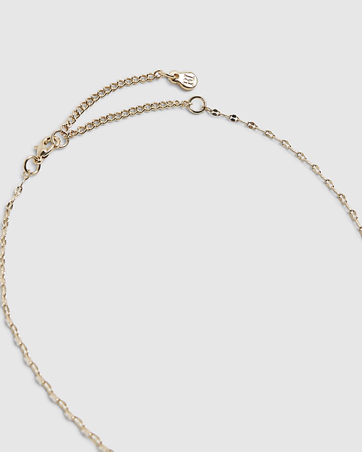 Gold Diamond Simulant Pendant Necklace