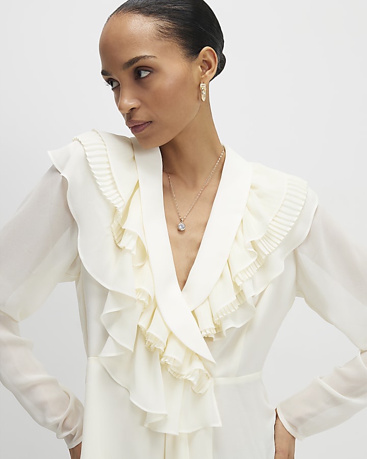 Gold Diamond Simulant Pendant Necklace